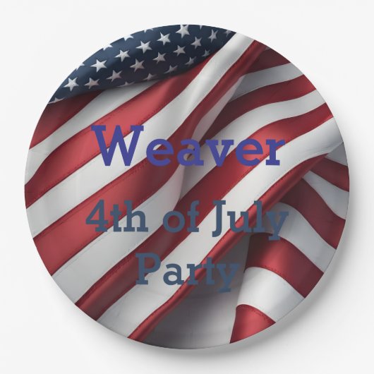 Gepersonaliseerd 4 juli feest papieren bordje (Voorkant)