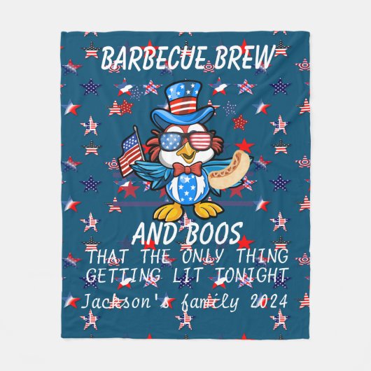 Gepersonaliseerd 4 juli grappig gezegde fleece deken (Voorkant)