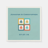 Gepersonaliseerd 4 kerstbomen Retro Design Wedding