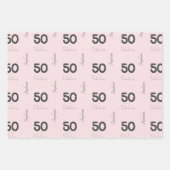 Gepersonaliseerd 50 en Fabulous Black Blush White  Inpakpapier Vel (Voorkant 2)