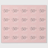 Gepersonaliseerd 50 en Fabulous Pink 50th Birthday Cadeaupapier (Vlak)