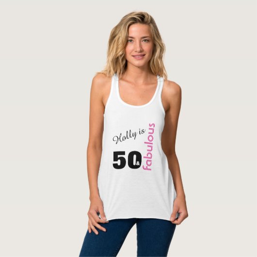 Gepersonaliseerd 50 en Fabulous Threater 50th Birt Tanktop (Volledige Voorkant)
