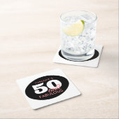Gepersonaliseerd 50 en fantastisch verjaardagsfees kartonnen onderzetters (Insitu)
