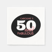 Gepersonaliseerd 50 en fantastisch verjaardagsfees servet (Voorkant)