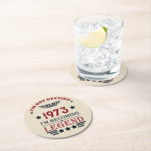 Gepersonaliseerd 50-jarig 50-jarig verjaardagsfee ronde kartonnen onderzetter (Insitu)