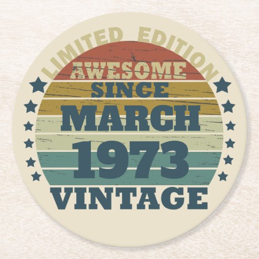 Gepersonaliseerd 50-jarig 50-jarig verjaardagsfee ronde kartonnen onderzetter (Voorkant)