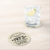 Gepersonaliseerd 50-jarig 50-jarig verjaardagsfee ronde kartonnen onderzetter (Insitu)