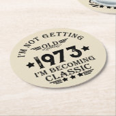 Gepersonaliseerd 50-jarig 50-jarig verjaardagsfee ronde kartonnen onderzetter (Gebogen)