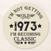 Gepersonaliseerd 50-jarig 50-jarig verjaardagsfee ronde kartonnen onderzetter (Voorkant)