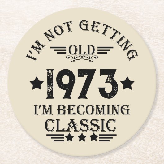 Gepersonaliseerd 50-jarig 50-jarig verjaardagsfee ronde kartonnen onderzetter (Voorkant)