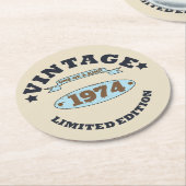 Gepersonaliseerd 50-jarig 50-jarig verjaardagsfee ronde kartonnen onderzetter (Gebogen)