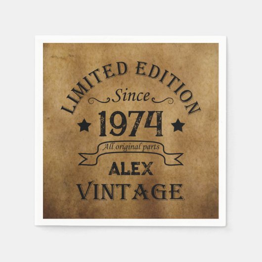 Gepersonaliseerd 50-jarig  50-jarig verjaardagsfee servet (Voorkant)