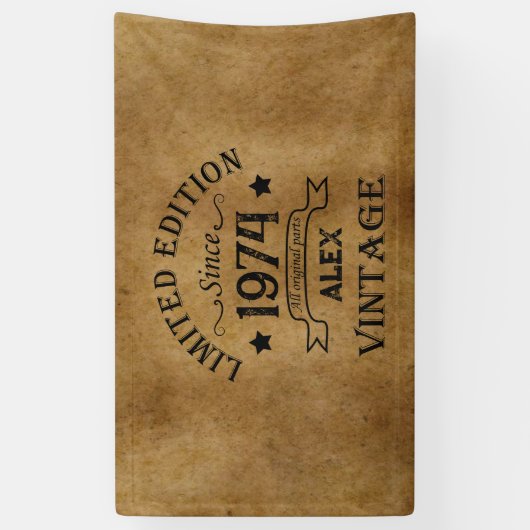 Gepersonaliseerd 50-jarig 50-jarig verjaardagsfee spandoek (Verticaal)