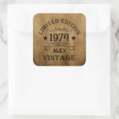 Gepersonaliseerd 50-jarig  50-jarig verjaardagsfee vierkante sticker (Tas)