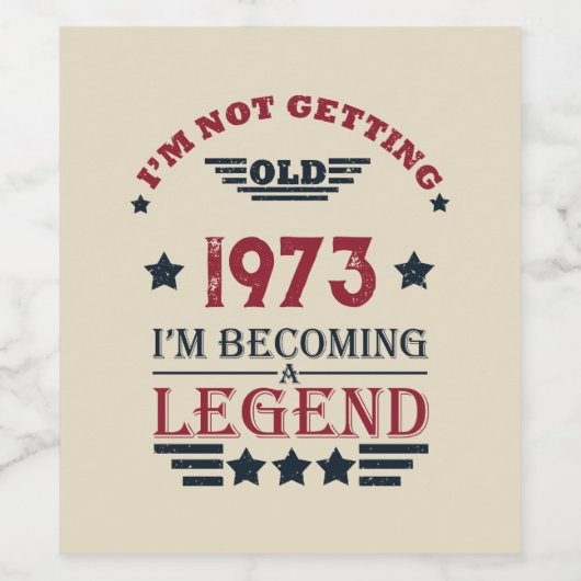 Gepersonaliseerd 50-jarig 50-jarig verjaardagsfee wijn etiket (Enkel label)