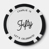 Gepersonaliseerd 50 Vijftigste verjaardag Poker Chips (Achterkant)