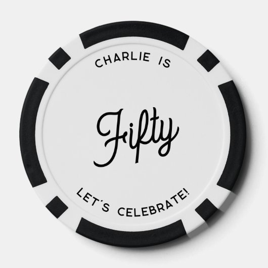 Gepersonaliseerd 50 Vijftigste verjaardag Poker Chips (Achterkant)
