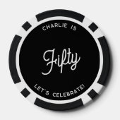 Gepersonaliseerd 50 Vijftigste verjaardag Poker Chips (Achterkant)