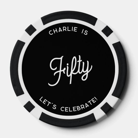 Gepersonaliseerd 50 Vijftigste verjaardag Poker Chips (Achterkant)
