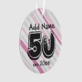 Gepersonaliseerd 50e Birthday roze Ornament (voorkant)