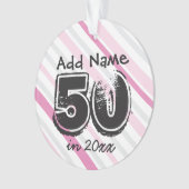Gepersonaliseerd 50e Birthday roze Ornament (voorkant)