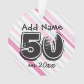 Gepersonaliseerd 50e Birthday roze Ornament (voorkant)