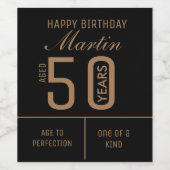 Gepersonaliseerd 50e Birthday-wijnetiket Wijn Etiket (Enkel label)