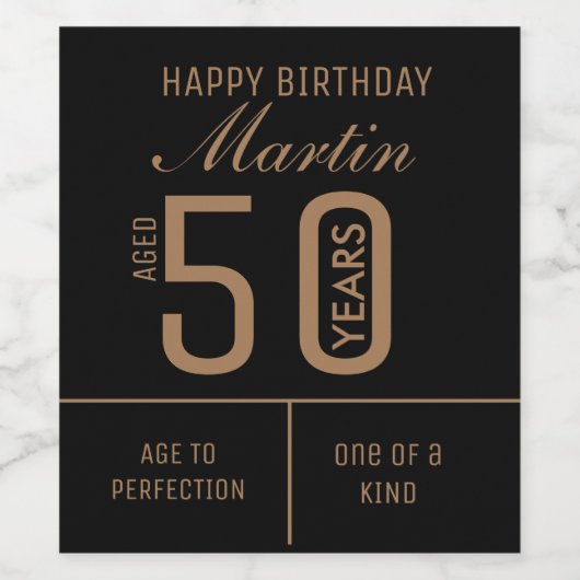 Gepersonaliseerd 50e Birthday-wijnetiket Wijn Etiket (Enkel label)