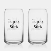 Gepersonaliseerd 50e frisdrankglas blikvorm glas (Achterkant)
