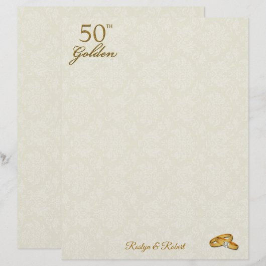 Gepersonaliseerd 50e Golden Wedding Jubileum (Voorkant / Achterkant)
