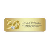Gepersonaliseerd 50e Golden Wedding Jubileum Etiket (Voorkant)