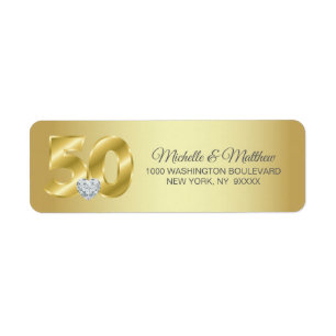 Gepersonaliseerd 50e Golden Wedding Jubileum Etiket