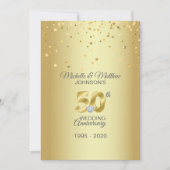 Gepersonaliseerd 50e Golden Wedding Jubileum Kaart (Voorkant)