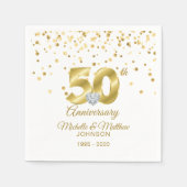 Gepersonaliseerd 50e Golden Wedding Jubileum Servet (Voorkant)