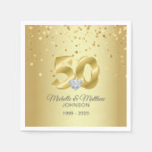 Gepersonaliseerd 50e Golden Wedding Jubileum Servet (Voorkant)