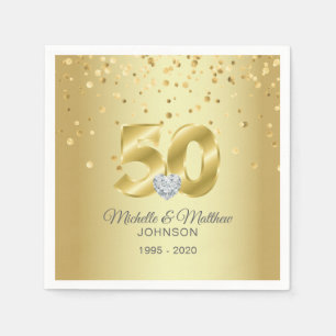Gepersonaliseerd 50e Golden Wedding Jubileum Servet