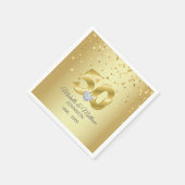 Gepersonaliseerd 50e Golden Wedding Jubileum Servet (Hoek)