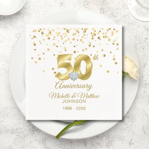 Gepersonaliseerd 50e Golden Wedding Jubileum Servet