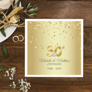 Gepersonaliseerd 50e Golden Wedding Jubileum Servet