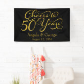 Gepersonaliseerd 50e Golden Wedding Jubileum Spandoek (Insitu)