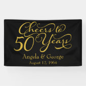 Gepersonaliseerd 50e Golden Wedding Jubileum Spandoek (Horizontaal)
