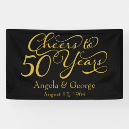 Gepersonaliseerd 50e Golden Wedding Jubileum Spandoek