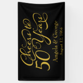 Gepersonaliseerd 50e Golden Wedding Jubileum Spandoek (Verticaal)