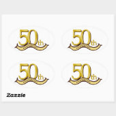 Gepersonaliseerd 50e Jubileum cadeau Ovale Sticker (Vel)