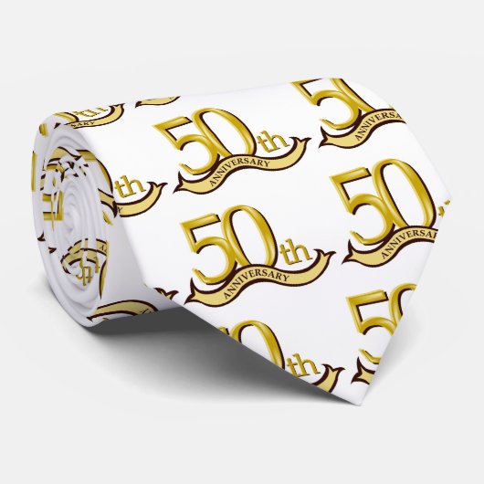 Gepersonaliseerd 50e Jubileum cadeau Stropdas (Opgerold)
