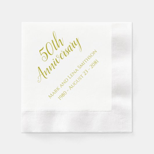 Gepersonaliseerd 50e Jubileum Napkins Servet (Voorkant)