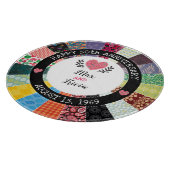 Gepersonaliseerd 50e Jubileum, patchwork Quilt Snijplank (Hoek)