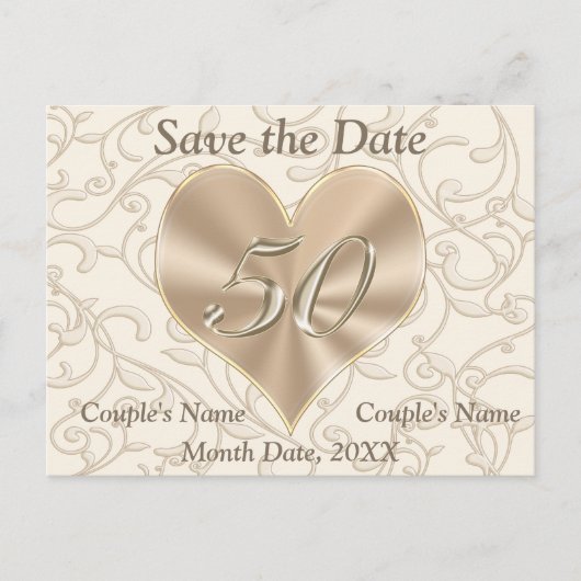 Gepersonaliseerd 50e Jubileum Sla de datumkaarten Aankondigingskaart (Voorkant)