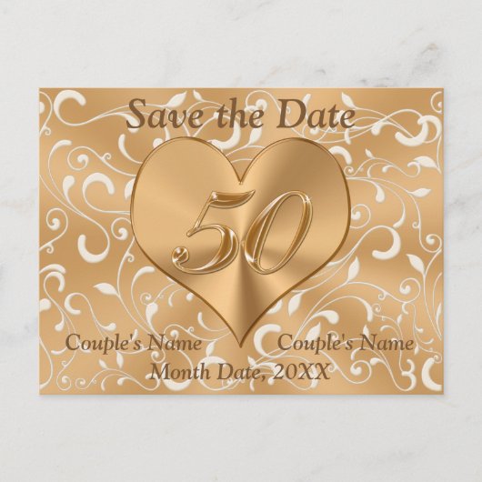 Gepersonaliseerd 50e Jubileum Sla de datumkaarten  Aankondigingskaart (Voorkant)