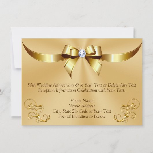 Gepersonaliseerd 50e Jubileum Sla de datumkaarten Save The Date (Achterkant)